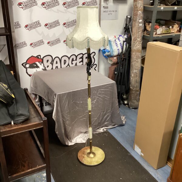 Vintage marble and brass standard lamp for home decor.