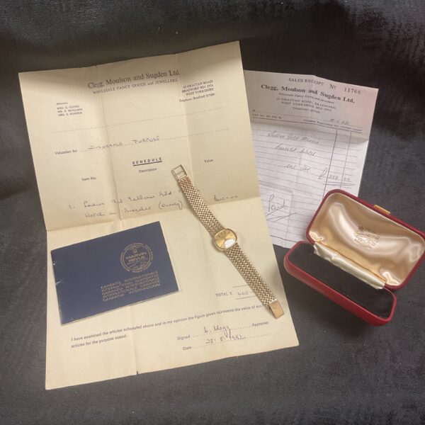 Vintage Marvin Revue watch with original receipts and paperwork.