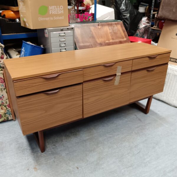 Vintage mid century sideboard cabinet with cutlery drawer.