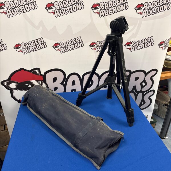 Miranda Pro Video I tripod with adjustable legs and fluid head.