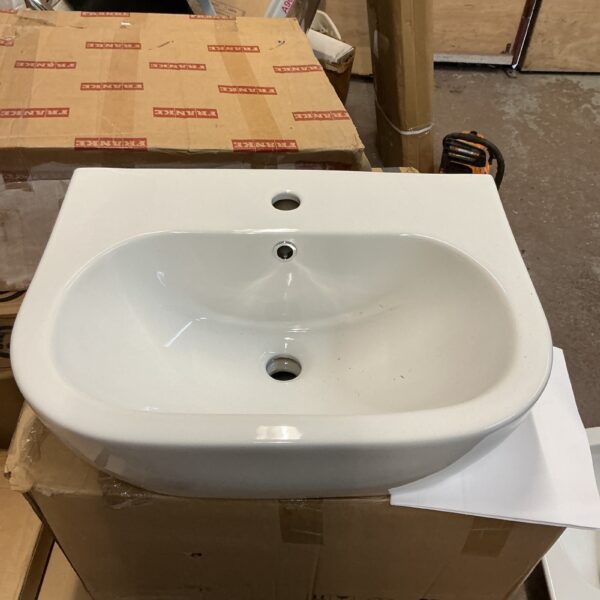 White modern wash basin for bathroom renovation.