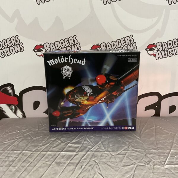 Motörhead Heinkel He III diecast model, detailed aviation collectible.