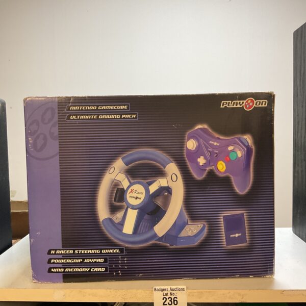 Nintendo GameCube steering wheel for racing games.