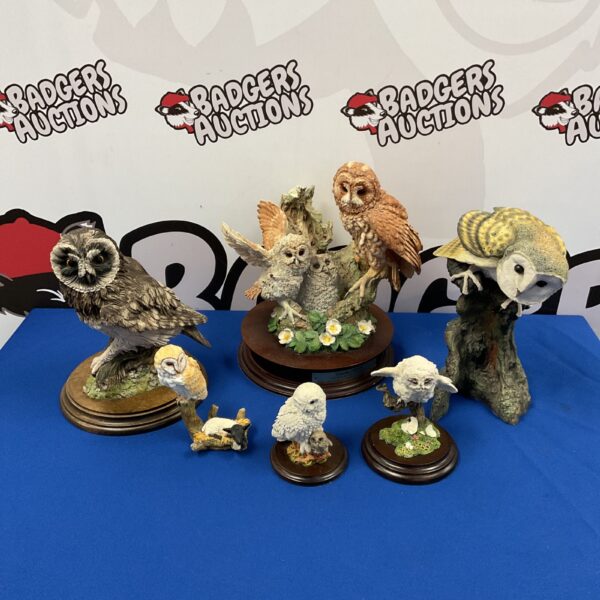 Detailed owl ornament collection featuring Country Artists and Christopher Holt pieces.