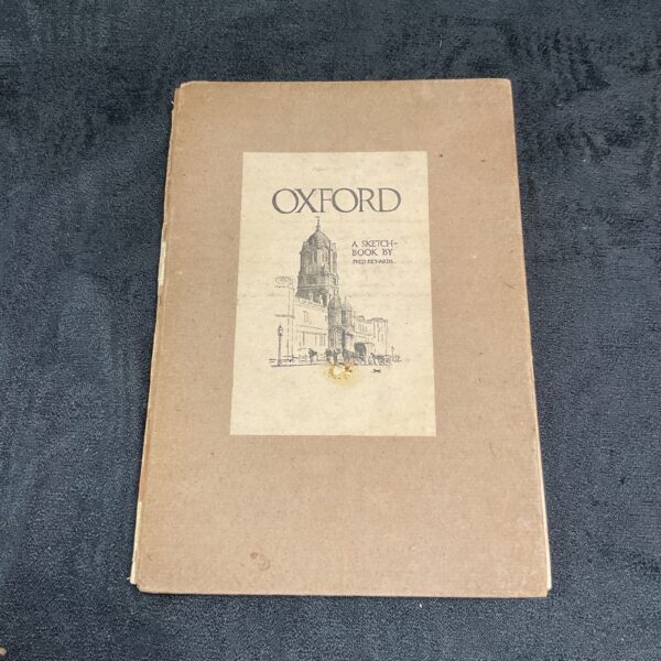 Cover of vintage 1915 Oxford sketchbook by Fred Richards.
