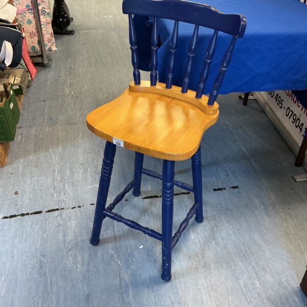 Vintage painted pine kitchen chair with spindle back.