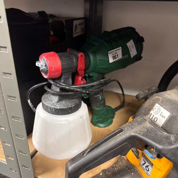 Parkside electric paint sprayer with detachable container, untested condition.