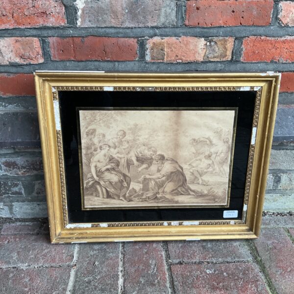 Antique Pietro da Cortona engraving by F Bartolozzi in gilt frame.