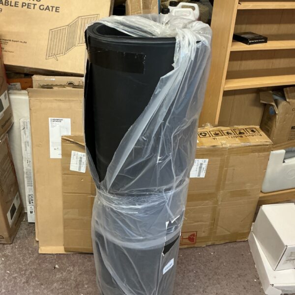Large roll of plastic membrane, wrapped in protective plastic.