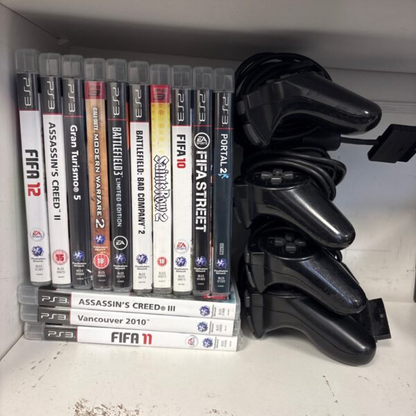 PlayStation 3 games bundle with controllers for sale.