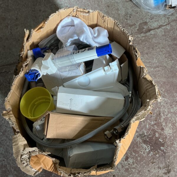 Mixed lot of plumbing fixtures and fittings for DIY projects.