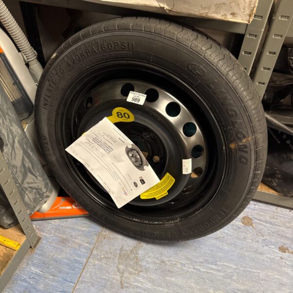 Renault Zoe space saver wheel with 5x114.3 PCD stud pattern.
