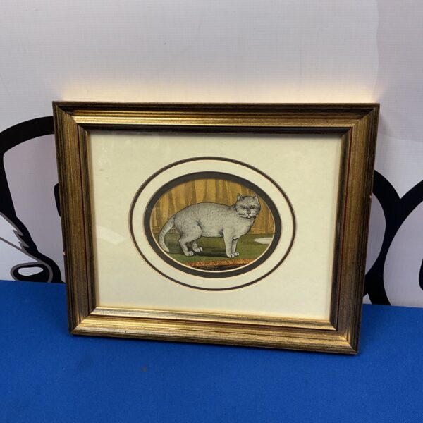 Framed Ritchie Collection lithograph of a house cat.