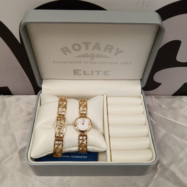 Vintage Rotary ladies watch and matching gold bracelet set.