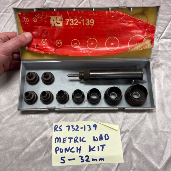 RS 732-139 metric wad punch kit in open case.