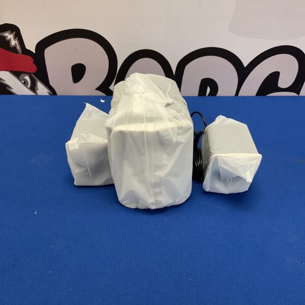 Sealed vintage speakers in original packaging, a collectible audio item.