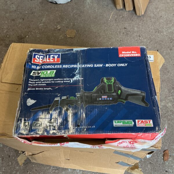 Sealey cordless reciprocating saw body, ideal for DIY and garden tasks.