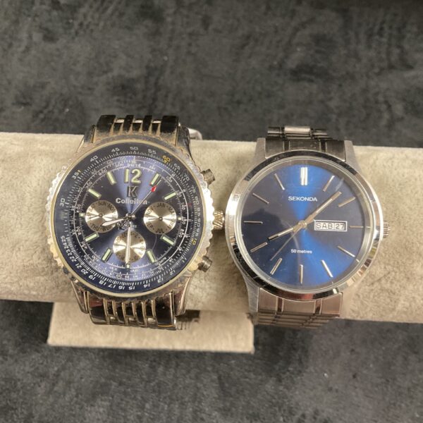 Gold Sekonda IK Colleiten watch with analogue and digital display.