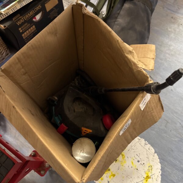 Assorted garden and workshop tools in a shed clearance lot.