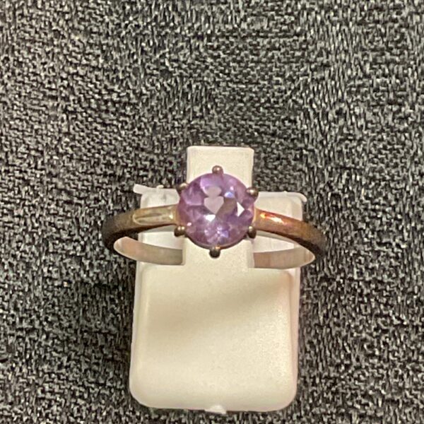 Silver amethyst ring size R, gemstone jewellery.