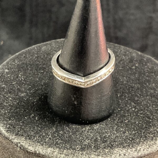 Silver wishbone ring size P, delicate jewellery.