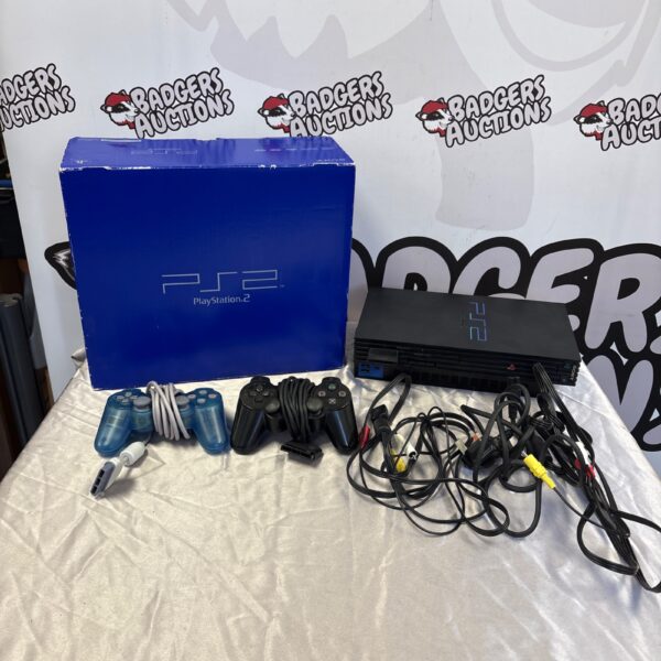 Sony PlayStation 2 console boxed with controllers.