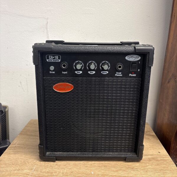Small Stagg CA.10 guitar amplifier for practice and lessons.