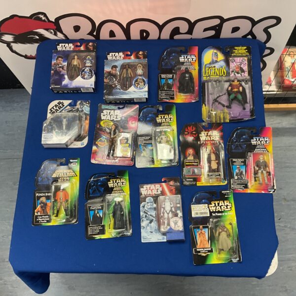 Vintage Star Wars and Batman action figures lot for collectors.