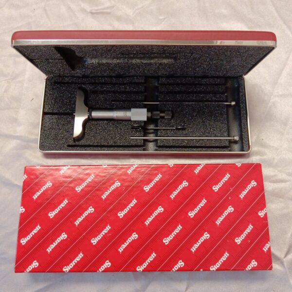 Starrett No 440.m depth gauge micrometer in its case.