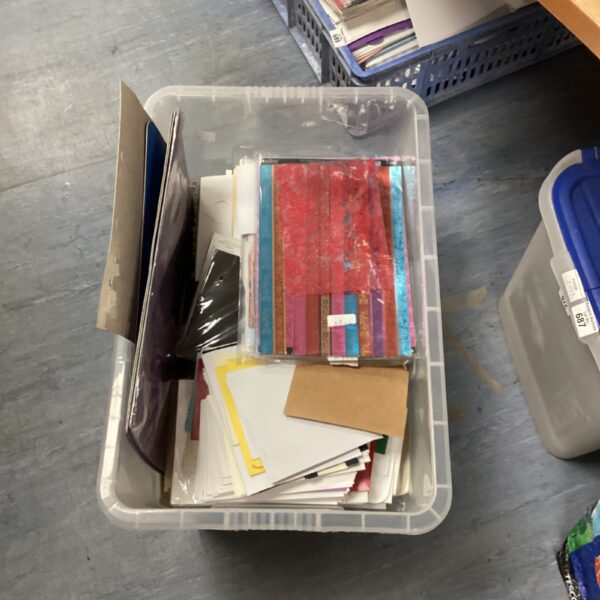 Mixed lot of stationery including cards, envelopes and cutting mats.