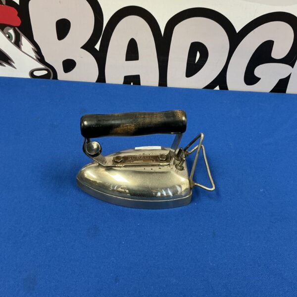 Vintage Supaul enamel electric iron, British made collectible.