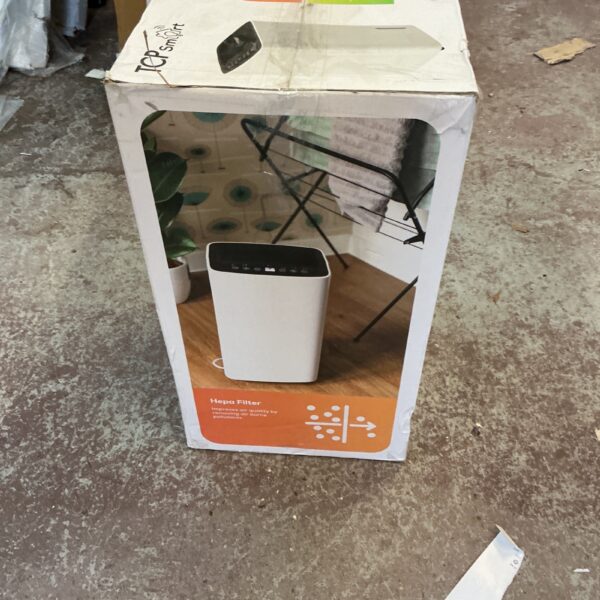 Side view of a TCP dehumidifier appliance.