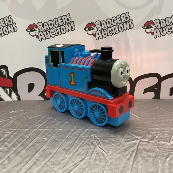 Blue Thomas the Tank Engine toy storage container.