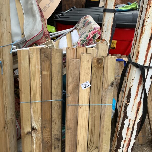 Bundles of timber for garden and DIY projects.