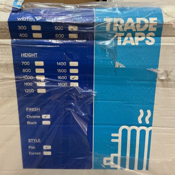 Chrome towel ladder radiator by Trade Taps, 1600x500mm.