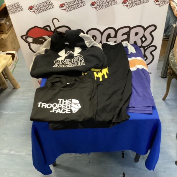 Under Armour clothing lot with XL hoody and Trooper Face T-shirt.