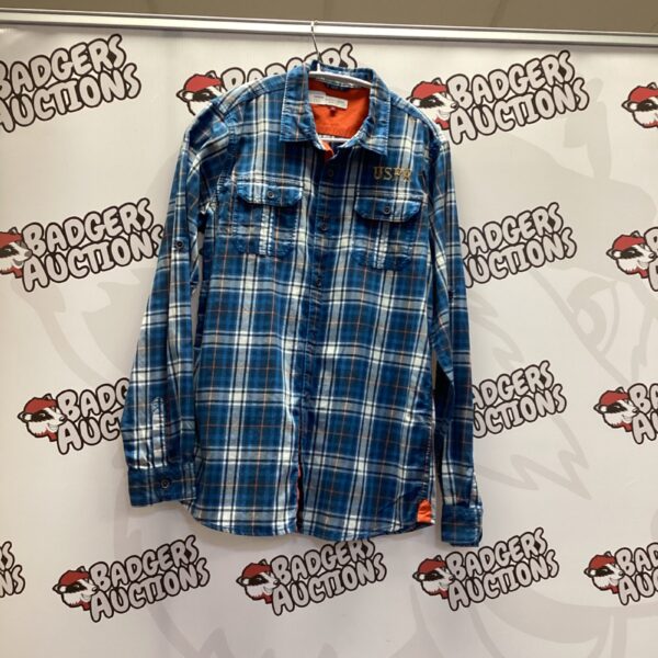 Blue and white US Polo kids check shirt size L