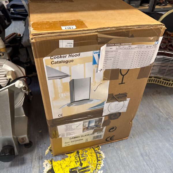 Vectair Gamma cooker hood in original packaging, kitchen appliance.