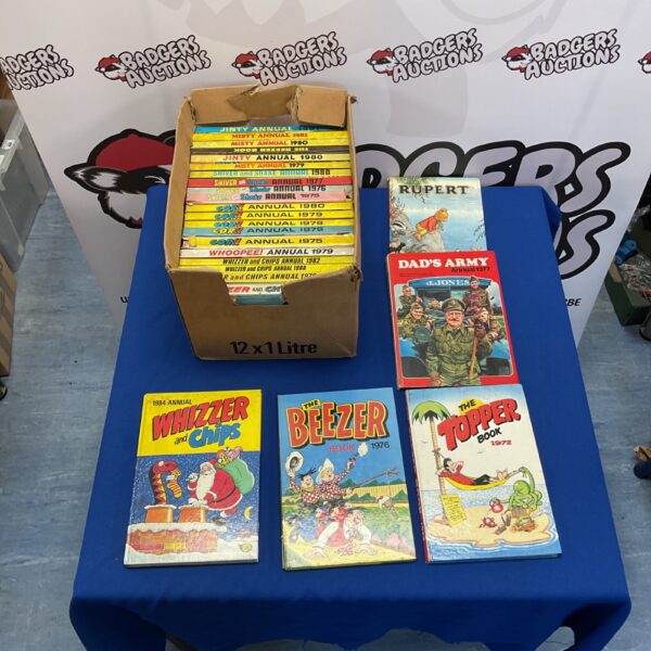 Bundle of vintage annuals including Rupert and Dads Army.