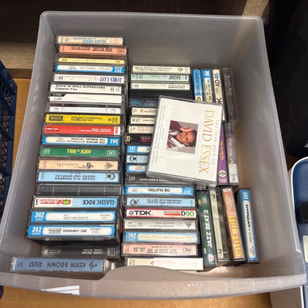 Mixed lot of vintage music cassette tapes for collectors.
