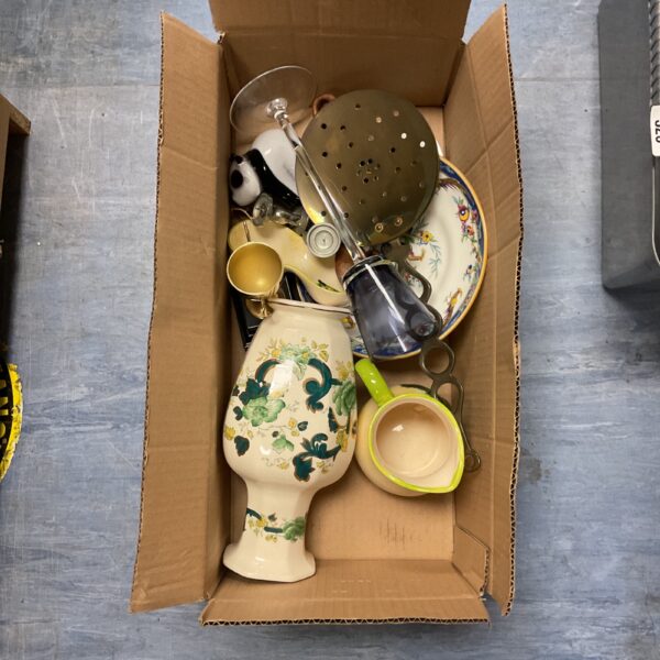 Vintage china collection with floral vase, jug and plate.