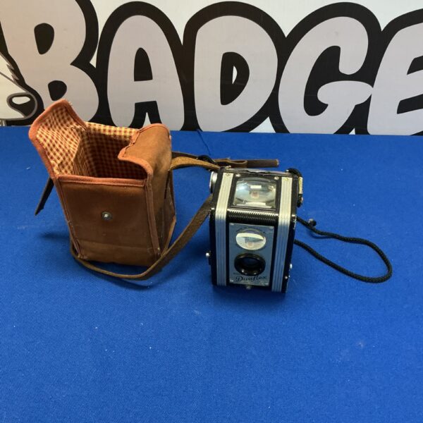 Vintage Kodak Daufleck camera with case, a classic film camera.