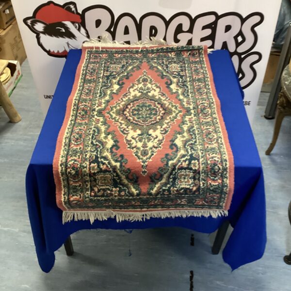 Vibrant vintage Oriental runner rug with intricate floral patterns.