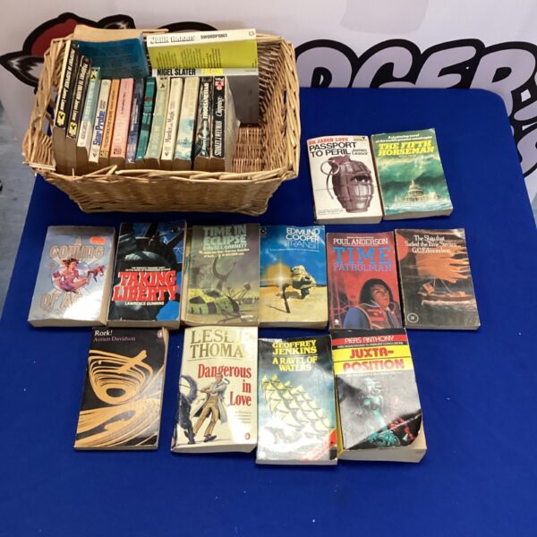 Lot of vintage science fiction novels including Time Patrolman and Falcon.