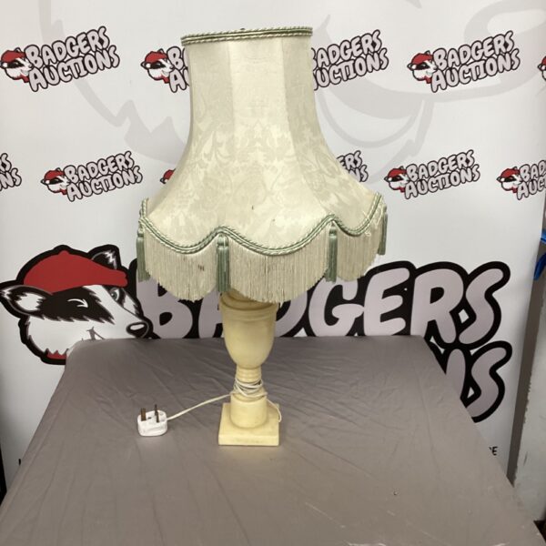 Vintage cream-coloured table lamp with pleated shade.