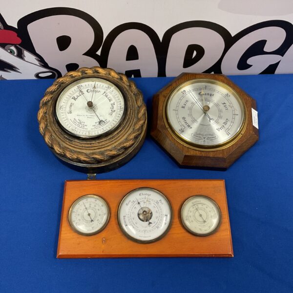 Lot of three vintage wall barometers, including Comitti of London.
