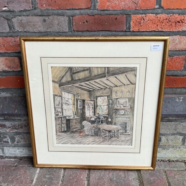 Walter Taylor pastel drawing of Camden House School interior scene.