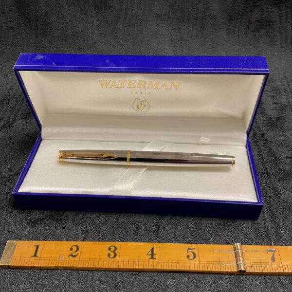 Waterman Paris fountain pen presented in its original blue case.