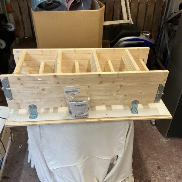 Wooden Werner loft ladder kit for attic access.