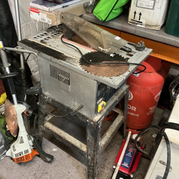 Used Wickes table saw in a workshop setting.
